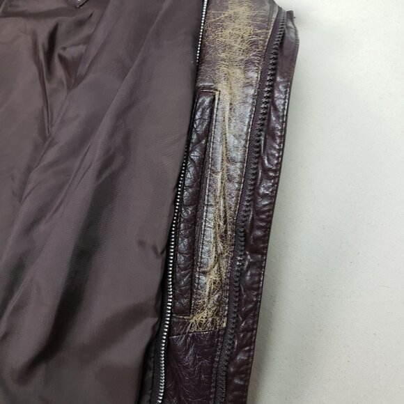 Saddlery Cooper Collection Mens Brown Leather Removable Lined Jacket Sz L 44 VTG - Picture 11 of 16